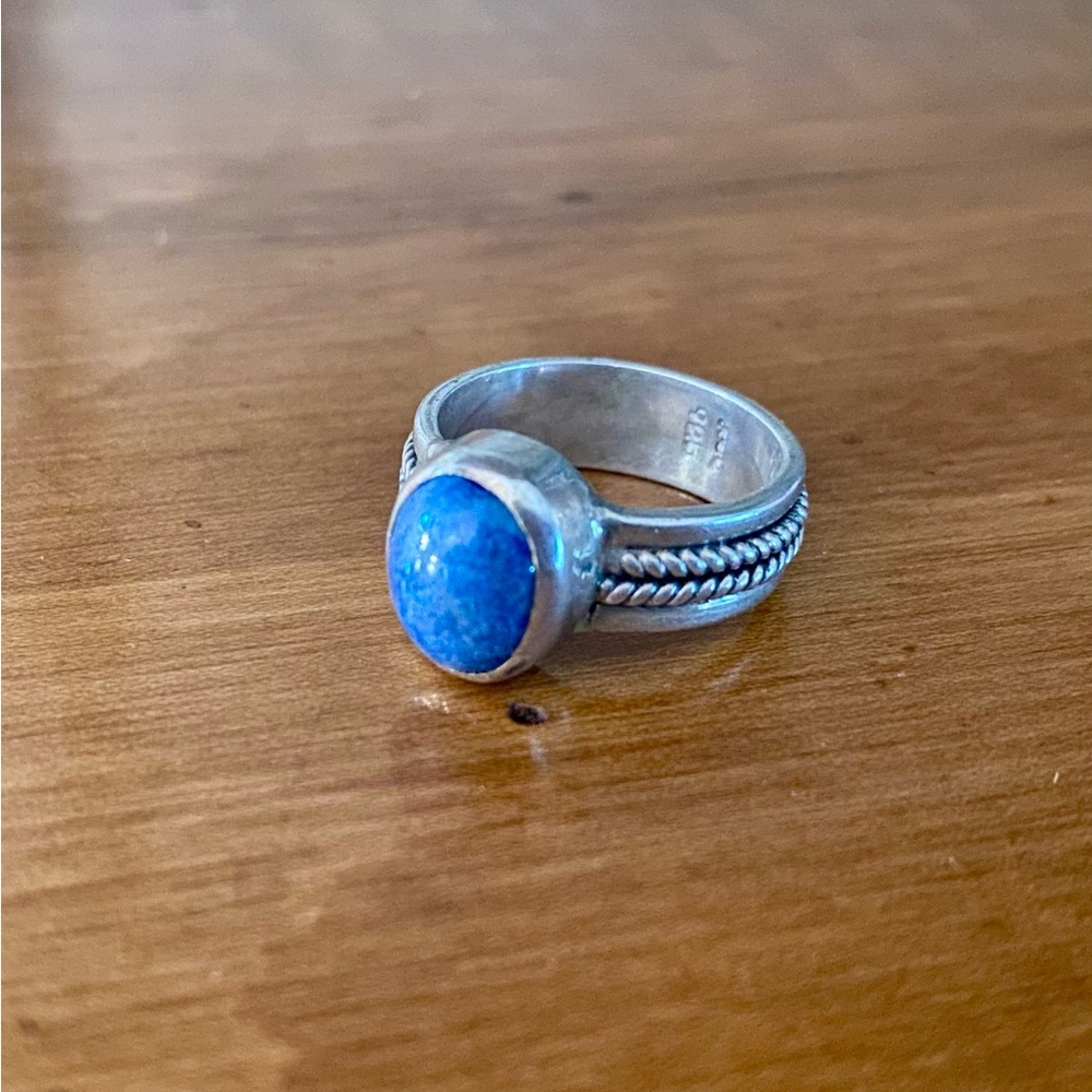 Janice Girardi Sterling Silver and Denim Lapis Ring size 6.5